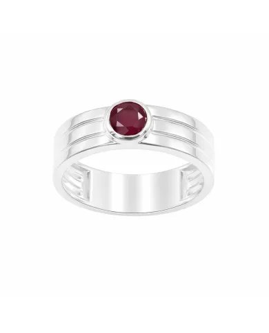 Elegant Ruby Band Ring in 925 Sterling Silver - Timeless Jewelry