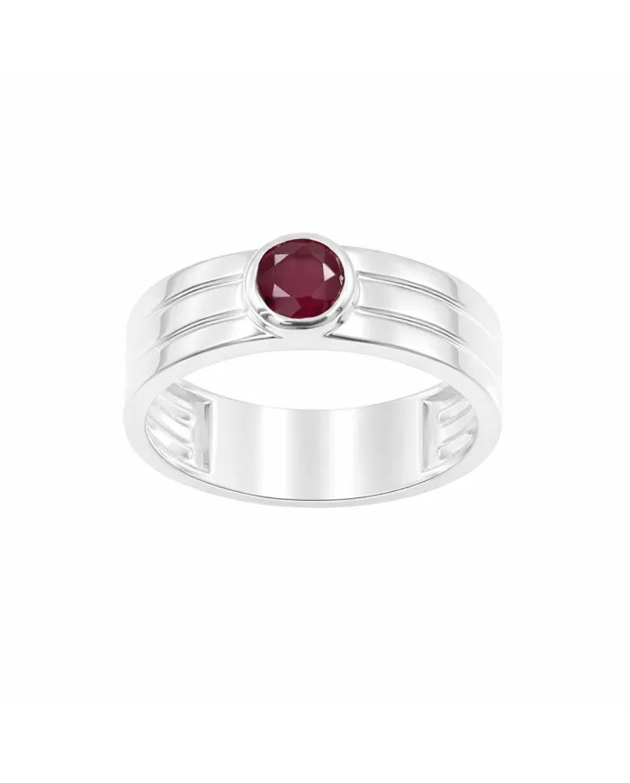 Elegant Ruby Band Ring in 925 Sterling Silver - Timeless Jewelry