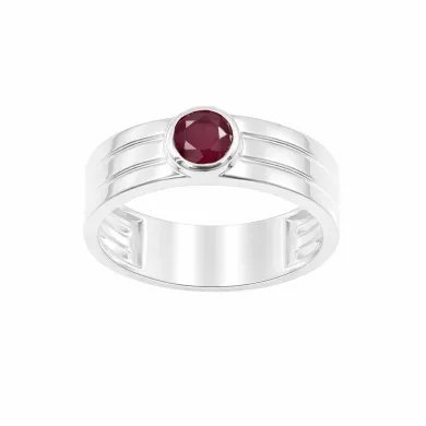 Elegant Ruby Band Ring in 925 Sterling Silver - Timeless Jewelry