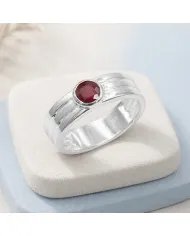 Elegant Ruby Band Ring in 925 Sterling Silver - Timeless Jewelry