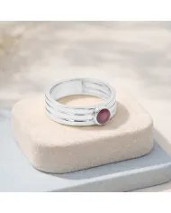 Elegant Ruby Band Ring in 925 Sterling Silver - Timeless Jewelry