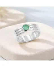 Emerald Band Ring in 925 Sterling Silver - Timeless Handmade Jewelry