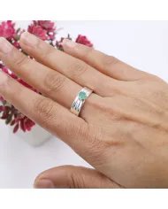 Emerald Band Ring in 925 Sterling Silver - Timeless Handmade Jewelry