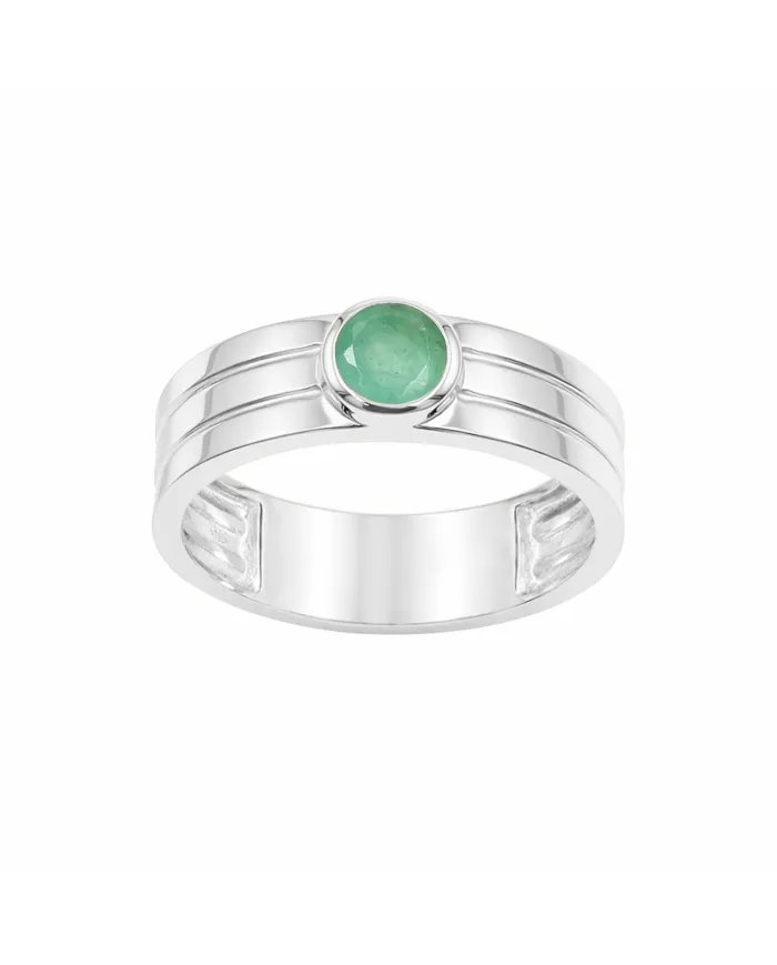 Emerald Band Ring in 925 Sterling Silver - Timeless Handmade Jewelry