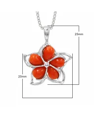 Coral Flower Charm Pendant – Handmade 925 Sterling Silver Jewelry