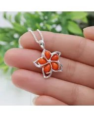 Coral Flower Charm Pendant – Handmade 925 Sterling Silver Jewelry