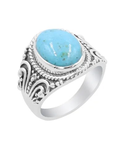 Arizona Turquoise Men’s Ring – Handmade 925 Sterling Silver Jewelry