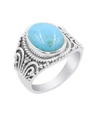 Arizona Turquoise Men’s Ring – Handmade 925 Sterling Silver Jewelry