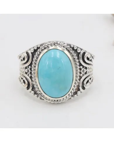 Arizona Turquoise Men’s Ring – Handmade 925 Sterling Silver Jewelry