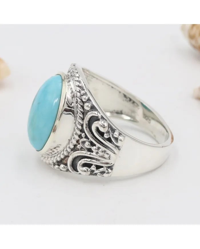 Arizona Turquoise Men’s Ring – Handmade 925 Sterling Silver Jewelry