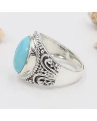 Arizona Turquoise Men’s Ring – Handmade 925 Sterling Silver Jewelry