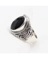 Black Onyx Men's Ring - 925 Sterling Silver Handmade Gemstone Jewelry
