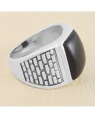 Black Onyx Men's Ring - Handmade 925 Sterling Silver Gemstone Jewelry