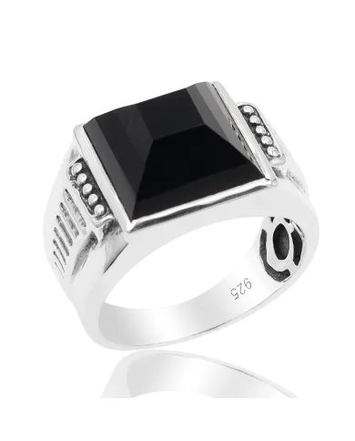 Black Onyx Men's Ring - 925 Sterling Silver Handmade Accessories
