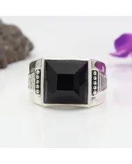 Black Onyx Men's Ring - 925 Sterling Silver Handmade Accessories