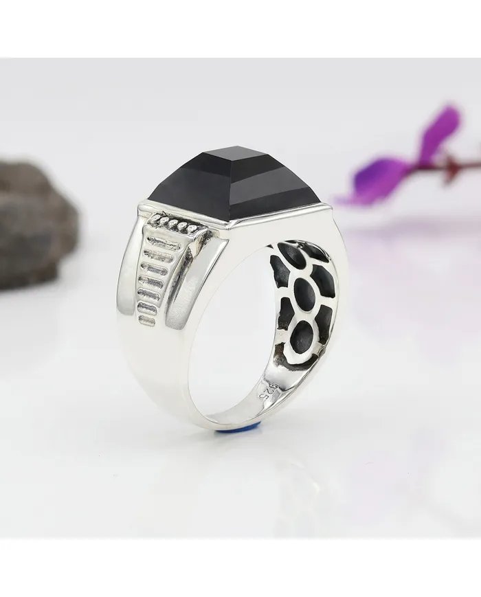 Black Onyx Men's Ring - 925 Sterling Silver Handmade Accessories