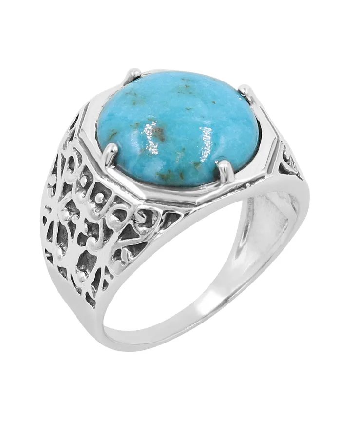 Arizona Turquoise Men’s Ring – 925 Sterling Silver Handmade Jewelry