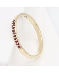 9K Gold Engagement Ring - Ruby Gemstone Half Eternity Band Jewelry