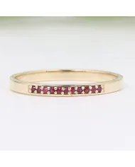 9K Gold Engagement Ring - Ruby Gemstone Half Eternity Band Jewelry