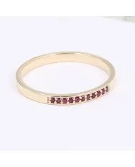 9K Gold Engagement Ring - Ruby Gemstone Half Eternity Band Jewelry