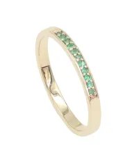 9K Gold Engagement Ring - Ruby Gemstone Half Eternity Band Jewelry