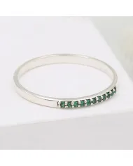 Natural Emerald Ring - 925 Sterling Silver Minimalist Ring for Her