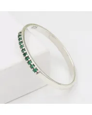 Natural Emerald Ring - 925 Sterling Silver Minimalist Ring for Her