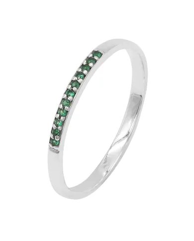 Natural Emerald Ring - Sterling Silver Ring Minimalist Rings for Her