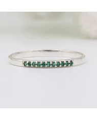 Natural Emerald Ring - 925 Sterling Silver Minimalist Ring for Her