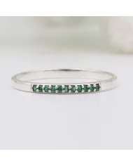 Natural Emerald Ring - Sterling Silver Ring Minimalist Rings for Her