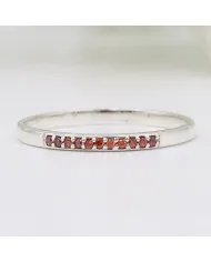 Natural Garnet Ring - Sterling Silver Ring Minimalist Rings for Her