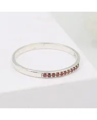 Natural Garnet Ring - Sterling Silver Ring Minimalist Rings for Her