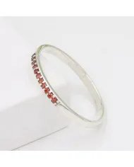 Natural Garnet Ring - Sterling Silver Ring Minimalist Rings for Her