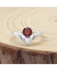 Garnet Ring - 925 Sterling Silver Handmade Minimalist Jewelry
