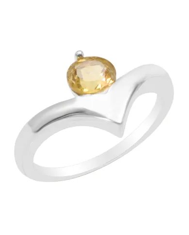 Natural Citrine Ring - 925 Sterling Silver Handmade Minimalist Jewelry