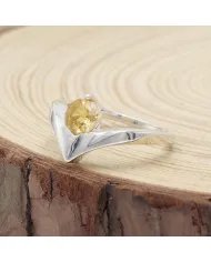 Natural Citrine Ring - 925 Sterling Silver Handmade Minimalist Jewelry