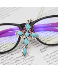 Arizona Turquoise Cross Pendant Necklace | 925 Sterling Silver Gift