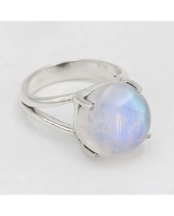 Rainbow Moonstone Ring – 925 Sterling Silver Natural Gemstone Jewelry