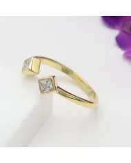 Swarovski Crystal Cuff Ring – Gold Plated 925 Sterling Silver