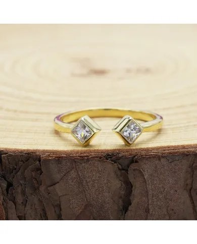 Swarovski Crystal Cuff Ring – Gold Plated 925 Sterling Silver