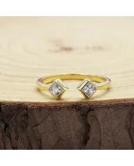 Swarovski Crystal Cuff Ring – Gold Plated 925 Sterling Silver