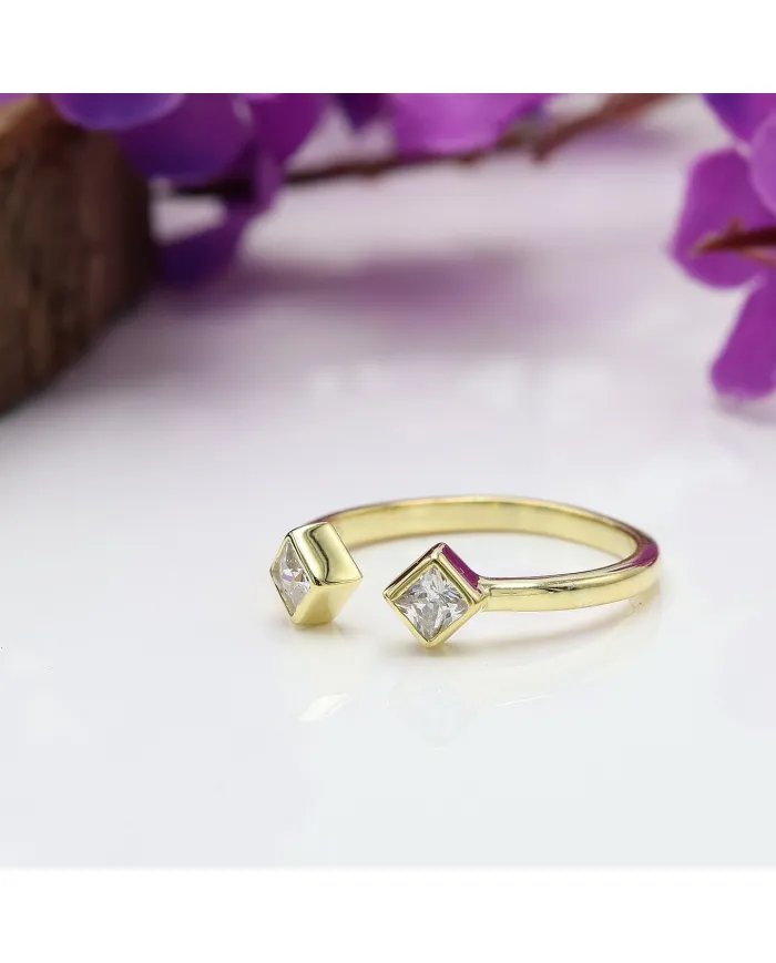 Swarovski Crystal Cuff Ring – Gold Plated 925 Sterling Silver