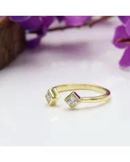 Swarovski Crystal Cuff Ring – Gold Plated 925 Sterling Silver