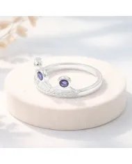 Blue Sapphire Crown Ring - 925 Sterling Silver Tiara Band