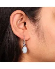 Rainbow Moonstone Earrings - 925 Sterling Silver Kyanite Gemstone Jewelry