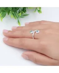 Swiss Blue Topaz Swirl Ring - 925 Sterling Silver Handmade Jewelry