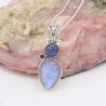 Moonstone Necklace, Silver Pendant, Tanzanite Pendant, Iolite Pendant, Designer Pendant, Vintage Pendant, Dainty Pendant for Her