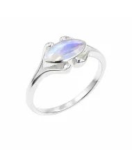 Rainbow Moonstone Marquise Ring - 925 Sterling Silver Women's Jewelry