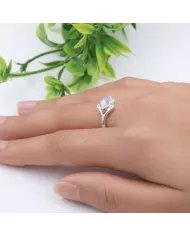 Rainbow Moonstone Marquise Ring - 925 Sterling Silver Women's Jewelry