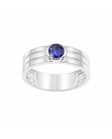 Blue Sapphire Band Ring - 925 Sterling Silver Handmade Jewelry
